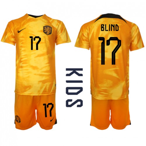 Maillot de foot Pays-Bas Daley Blind #17 Domicile enfant Monde 2022 Manches Courte (+ pantalon court)